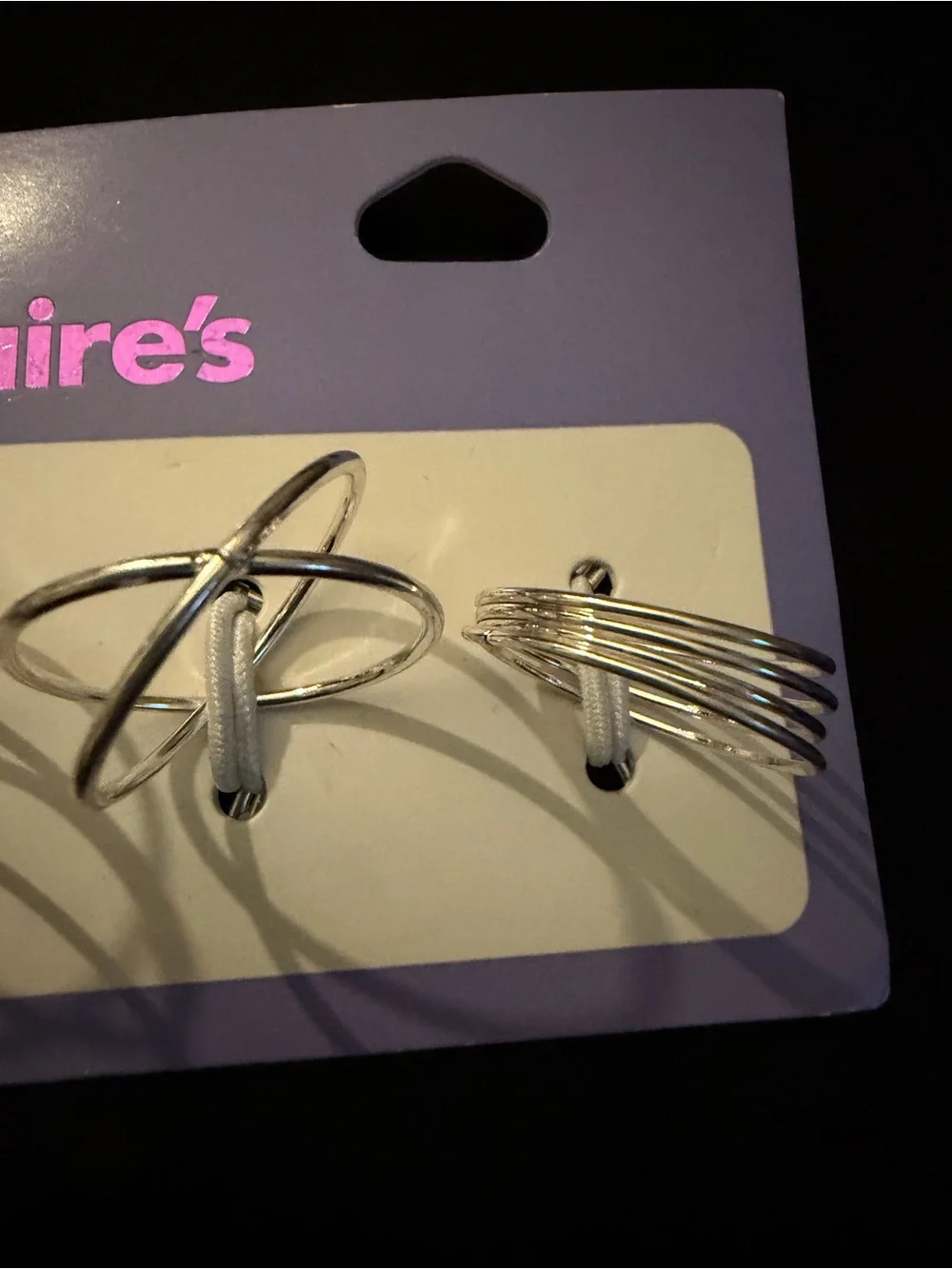 Claire's Silver-Tone Mixed Stackable Rings - 4 Pack